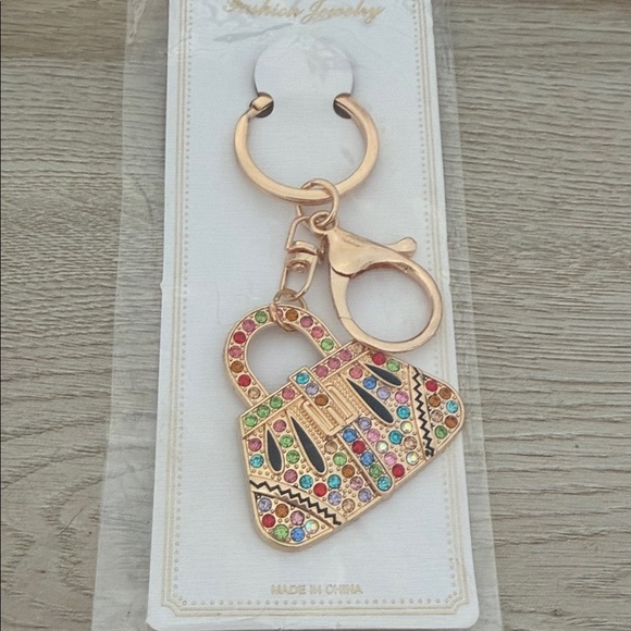 Multicolor Rhinestone Purse keychain - Picture 1 of 3